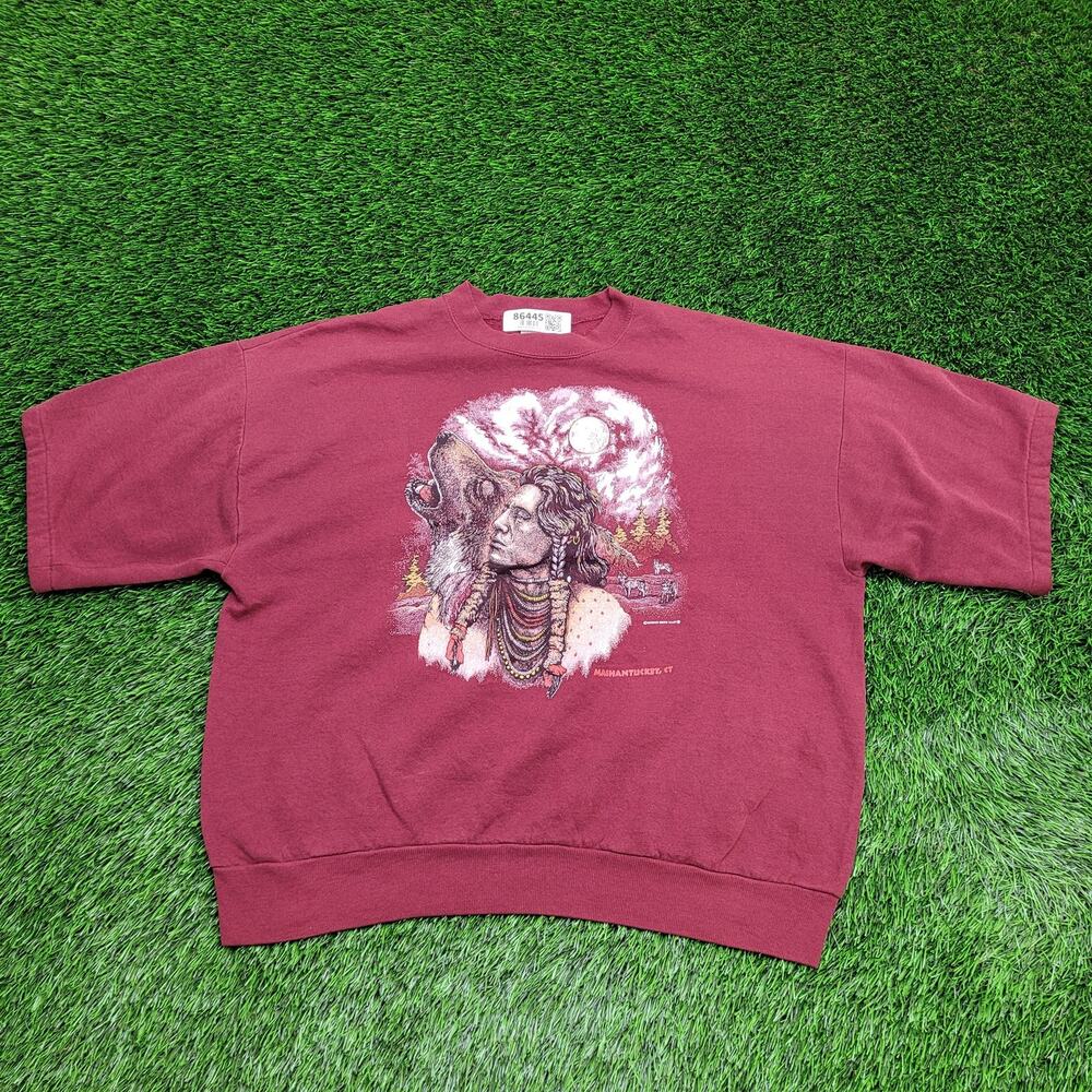 Vintage 1995 Native-American Wolf Sweatshirt Womens 2XL 25x26 Boxy